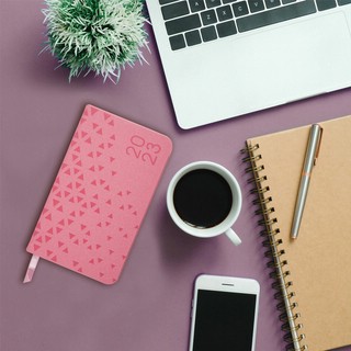 Ежедневник 2023г А6, 95х155 мм, Brauberg.Glance, под кожу, розовый 17