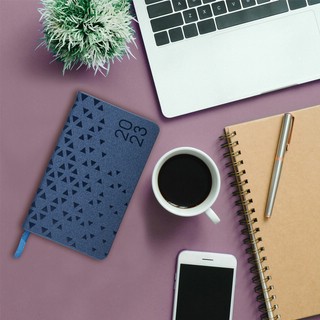 Ежедневник 2023г А6, 95х155 мм, Brauberg.Glance, под кожу, синий 14