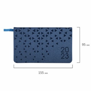 Ежедневник 2023г А6, 95х155 мм, Brauberg.Glance, под кожу, синий 2