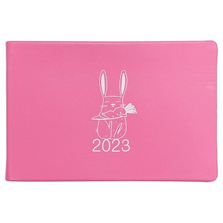 Еженедельник на 2023г "Rabbit" А6 16х11 см, 64 л, интегральный переплет, Infolio, розовый