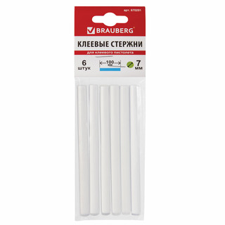 Стержни клеевые, диаметр 7 мм, длина 100 мм, прозрачные, комп...