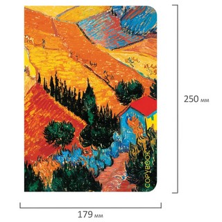 Тетрадь В5, 60 л, клетка, обложка 'Ван Гог' SoftTouch, сшивка, BRAUBERG 9