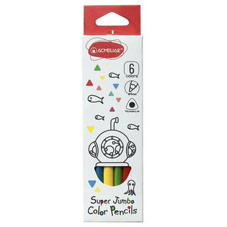 Цветные карандаши трехгранные утолщенные 6 цветов