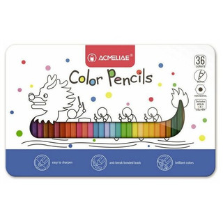 Цветные карандаши для рисования 36 цветов в металлической коробке