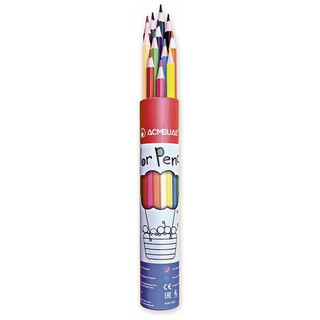 Цветные карандаши для рисования 12 цветов в футляре-тубусе
