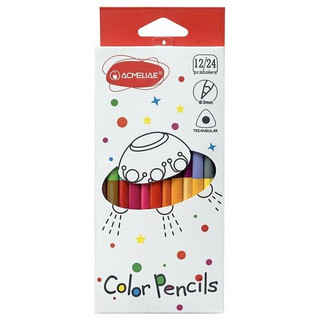 Цветные карандаши двухцветные трехгранные 24 цвета