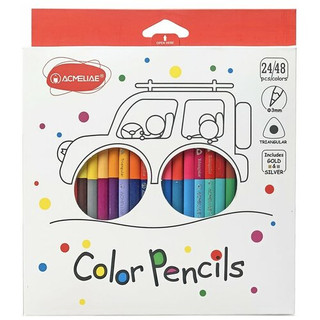 Цветные карандаши двухцветные трехгранные 48 цветов