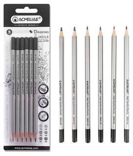 Карандаши чернографитные Acmeliae 'ArtMate', 6 шт в наборе: 2...