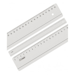 Линейка 50 см, пластиковая, прозрачная бесцветная, СТАММ 2