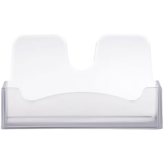 Подставка для визиток настольная 4х10 см, тонированная серая, СТАММ 2