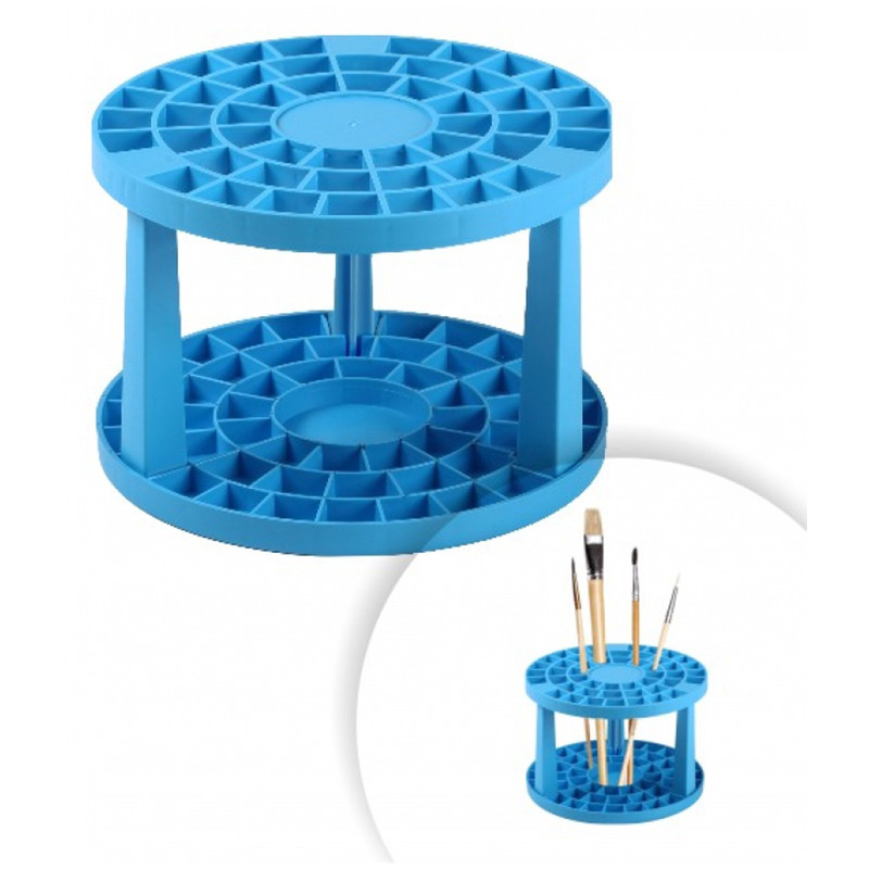 Подставка для кистей, пластик, голубая, СТАММ