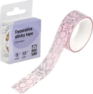 Декоративная клейкая лента "Pink elegance" 1.5 см, 3 м, MESHU