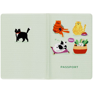 Обложка для паспорта "Meow" ПВХ, 2 кармана, MESHU