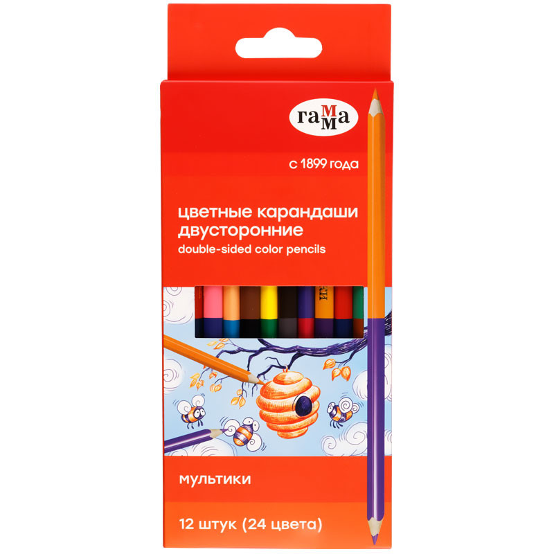 Карандаши цветные двусторонние 