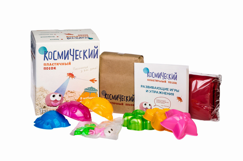 Песок космический. Набор дя лепки (розовый) 1 кг