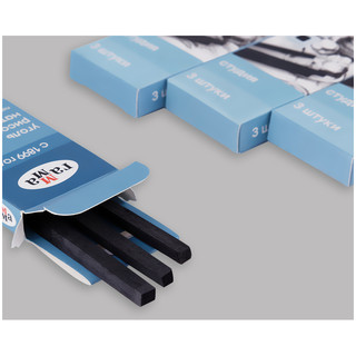 Уголь натуральный 'Студия' виноградный, мягкий, квадратный, 3 шт, ГАММА 6