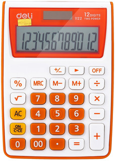 Калькулятор настольный DELI 12 разрядов, оранжевый, арт. E1122/OR