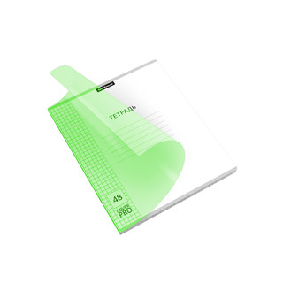 Тетрадь 48 л, А5+, клетка, пластиковая обложка на скобе, ErichKrause CoverPrо Neon, зеленый