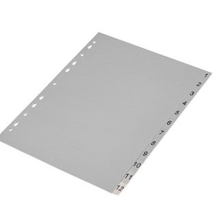 Разделитель пластиковый А4, цифровой 1-12, с оглавлением, Brauberg 3