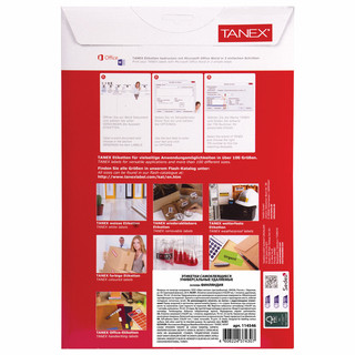 Этикетка самоклеящаяся удаляемая, А4 (1 этикетка на листе) 25 л, TANEX 4