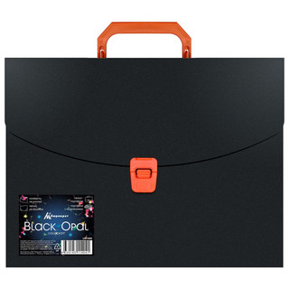 Портфель Black Opal А4, 1 отделение, пластик 0.7 мм, черный/оранжевый