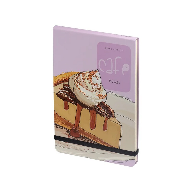 Блокнот. Megapolis Journal. Кофемания. Чизкейк, А5, 100 л, клетка, на резинке