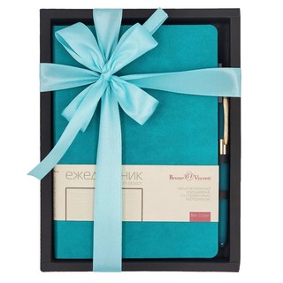 Набор подарочный 'Boston' ежедневник недатированный и ручка, бирюзовый 1