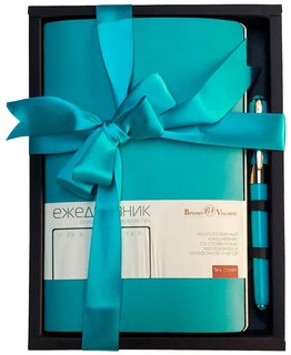 Набор подарочный Megapolis Flex (ежедневник + ручка) цвет морской волны 1