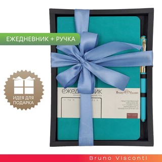 Набор подарочный Megapolis Flex (ежедневник + ручка) цвет морской волны 2