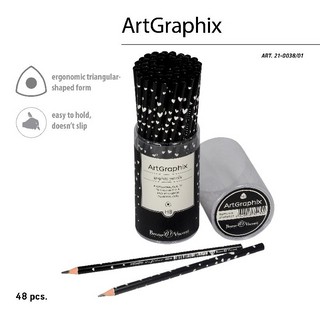 Карандаш HB, пластик, трехгранный 'Сердечки' 4