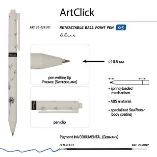 Ручка шариковая автоматическая ArtClick. Одуванчики, 0.5 мм, синяя, Bruno Visconti 2