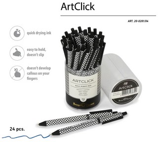 Ручка шариковая автоматическая ArtClick. Шашечки, 0.5 мм, синяя, Bruno Visconti 3