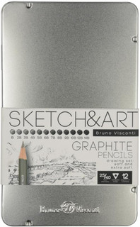 Набор из 12-ти чернографитовых карандашей Sketch&Art, B-14B