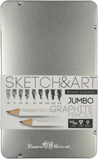 Набор из 9-ти чернографитовых карандашей Sketch&Art Jumbo, HB-14B
