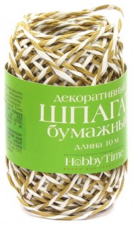 Шпагат бумажный для декорирования, двухцветный, 10 м, цвет в ...
