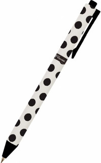 Ручка шариковая автоматическая ArtClick. Black Polka-Dot, 0.5 мм, синяя, корпус горох, Bruno Visconti