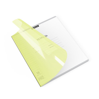 Тетрадь 18л, линейка 'CoverPrо Neon' пластиковая обложка, на скобе, ErichKrause Классика, желтый
