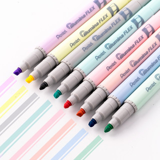 Текстовыделитель двусторонний Pentel Illumina Flex 1-3,5мм пастельный фиолетовый  5
