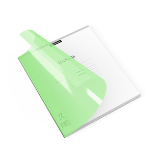 Тетрадь А5+, 12л, линейка, пластиковая обложка, скоба, ErichKrause Классика CoverPrо Neon, зеленый