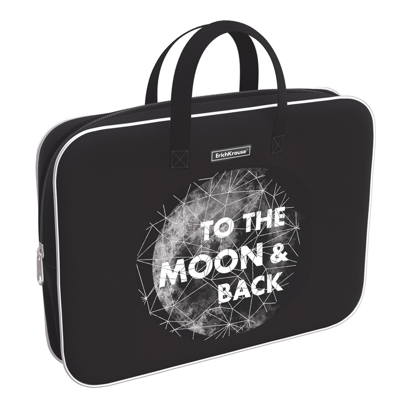 Папка текстильная на молнии А4+ с ручками, Moon Cycle