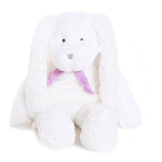 Заяц, 40 см, белый с фиолетовым шарфиком, Lapkin 2