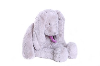 Заяц 40 см, серый с фиолетовым шарфом, Lapkin 2