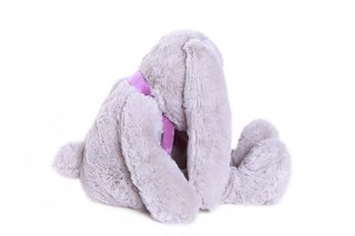 Заяц 40 см, серый с фиолетовым шарфом, Lapkin 3