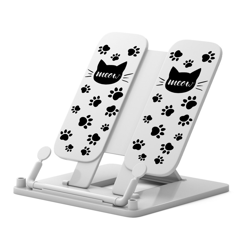 Подставка для книг Meow, белая, пластиковая ErichKrause