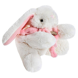 Кролик 15 см (белый/розовый) Lapkin