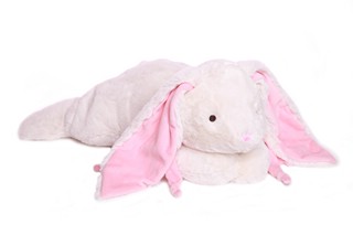 Кролик 30 см, белый/розовый, Lapkin