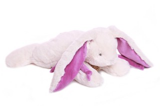 Кролик 15 см, белый/фиолетовый, Lapkin