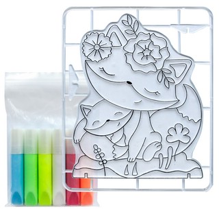 Витражные игрушки. Набор красок по стеклу 'Лисички' 6 цветов 2