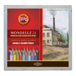Карандаши акварельные "Mondeluz Landscape" 24 цветов, металлический пенал, Koh-I-Noor