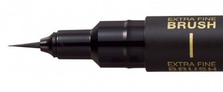 Линер Uni Pin Brush Extra Fine (кисть) черный 2